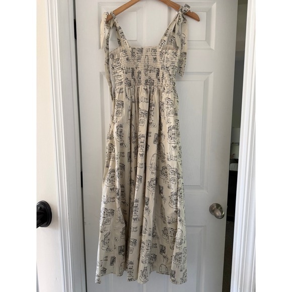 Abercrombie & Fitch Emerson Printed Pleated Maxi Dress Europe Cafe - Picture 7 of 9